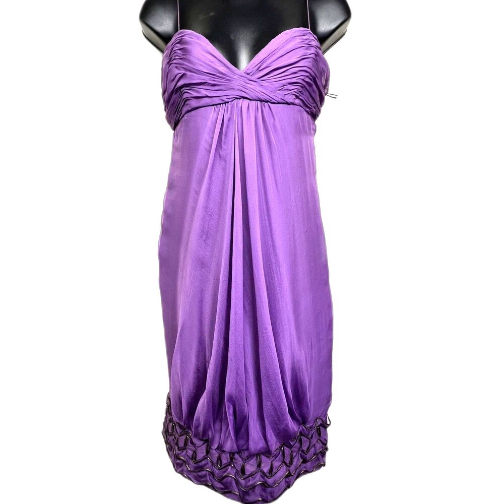NWT J. Mendel Paris 2011 Runway Violet Silk Mousseline Dress - Size 6 *FLAWS*